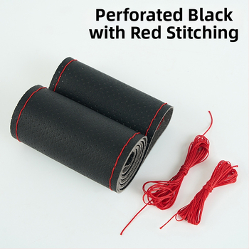 Kézzel varrt kormánykerék-betét valódi bőrből, felsőréteg bőrből, négy évszakos univerzális, egyszerű stílus