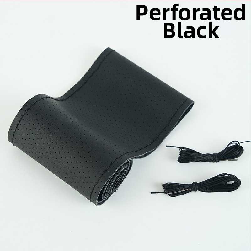 Kézzel varrt kormánykerék-betét valódi bőrből, felsőréteg bőrből, négy évszakos univerzális, egyszerű stílus