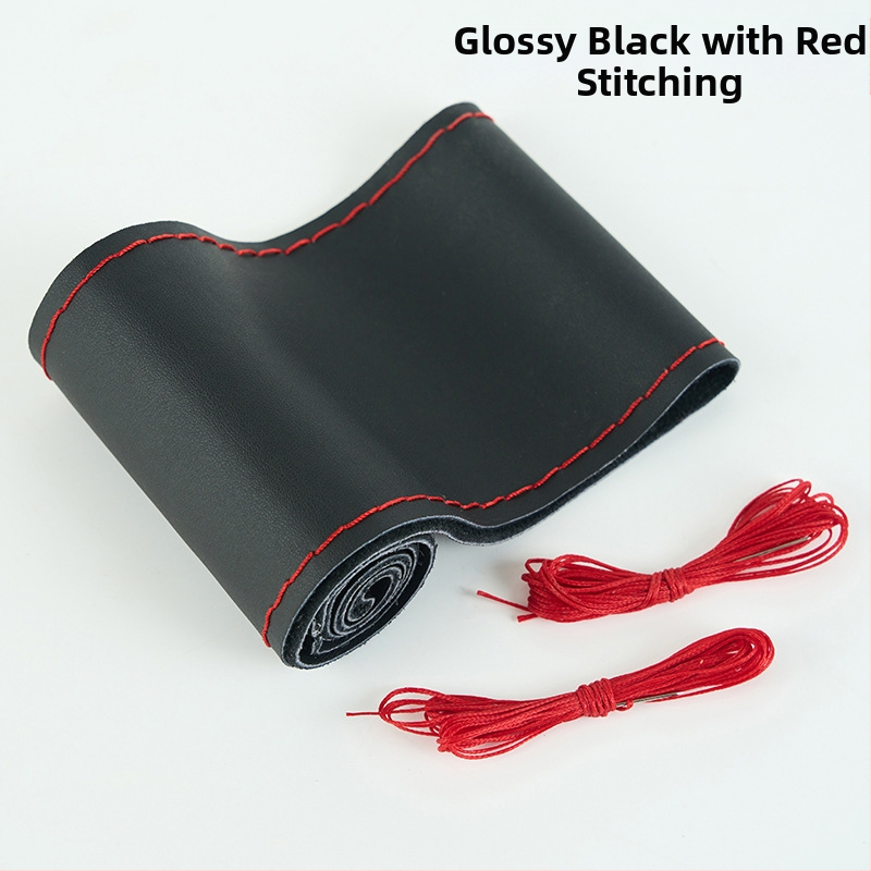 Kézzel varrt kormánykerék-betét valódi bőrből, felsőréteg bőrből, négy évszakos univerzális, egyszerű stílus