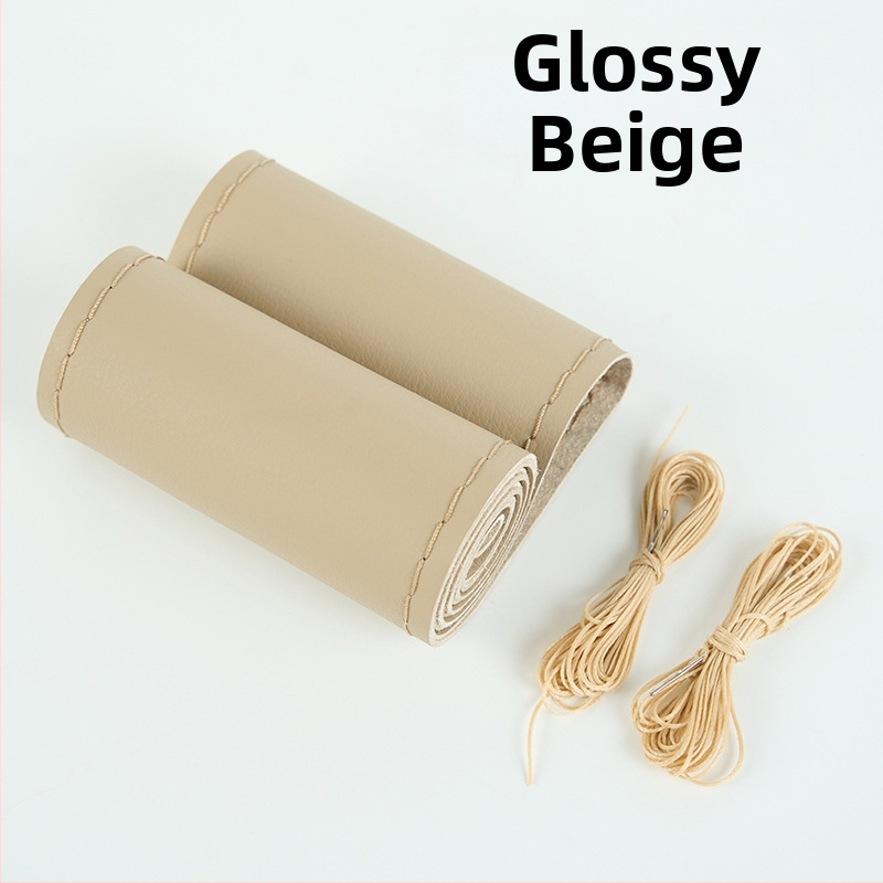 Kézzel varrt kormánykerék-betét valódi bőrből, felsőréteg bőrből, négy évszakos univerzális, egyszerű stílus