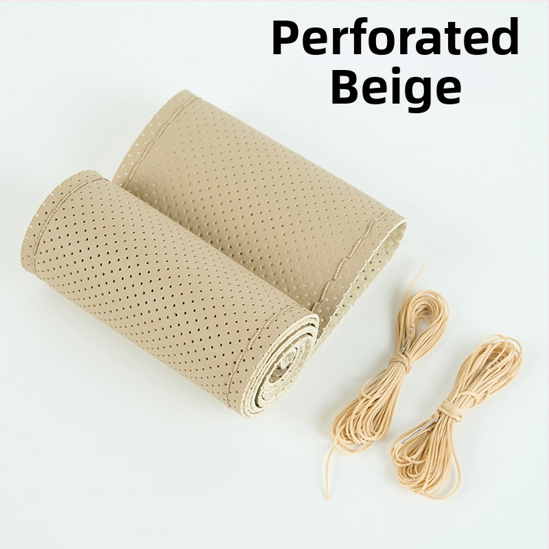 Kézzel varrt kormánykerék-betét valódi bőrből, felsőréteg bőrből, négy évszakos univerzális, egyszerű stílus