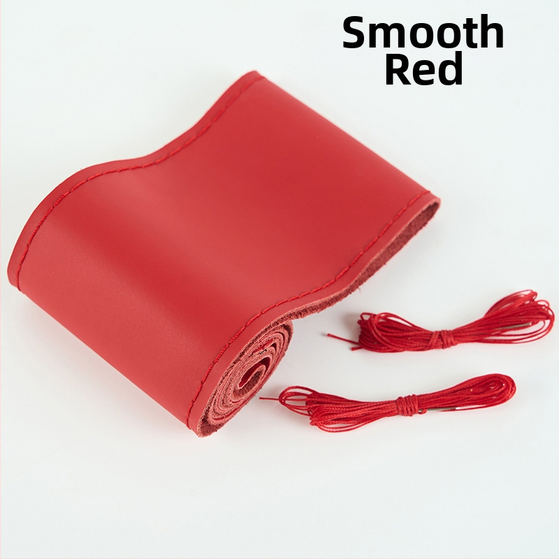 Kézzel varrt kormánykerék-betét valódi bőrből, felsőréteg bőrből, négy évszakos univerzális, egyszerű stílus