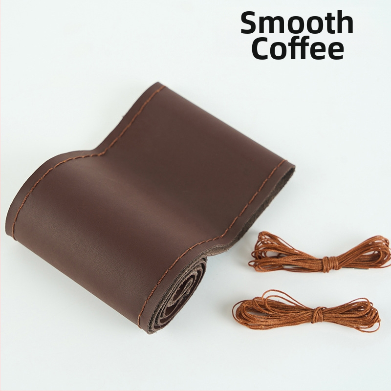 Kézzel varrt kormánykerék-betét valódi bőrből, felsőréteg bőrből, négy évszakos univerzális, egyszerű stílus