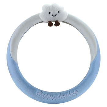 калъф за волан – изкуствен плюш, неплъзгащ се, топъл, райета; (материал: изкуствен плюш; модел: райета; монтаж: общ; шиене: машинно; сезон: зимен)