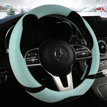 Калъф за волан с дизайн Panda, плюшена материя, универсална за всички сезони