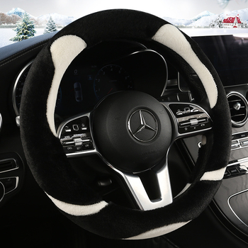 Калъф за волан с дизайн Panda, плюшена материя, универсална за всички сезони