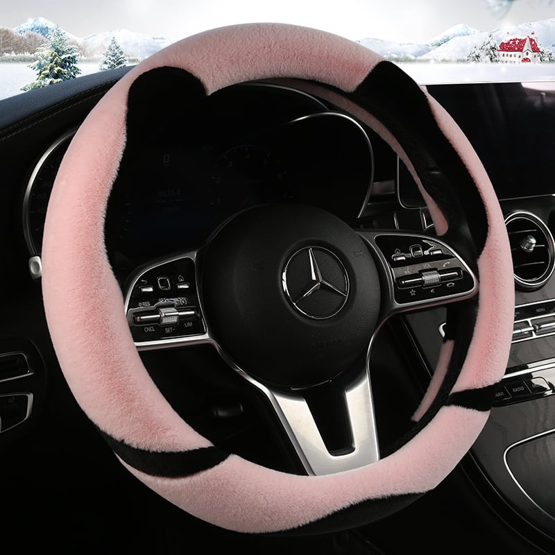 Калъф за волан с дизайн Panda, плюшена материя, универсална за всички сезони