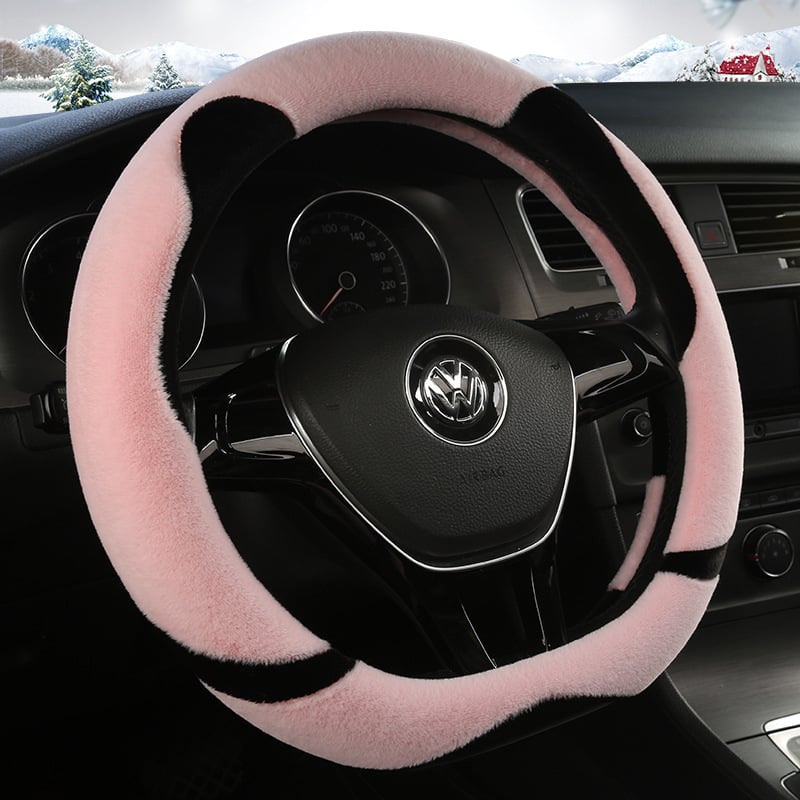 Калъф за волан с дизайн Panda, плюшена материя, универсална за всички сезони