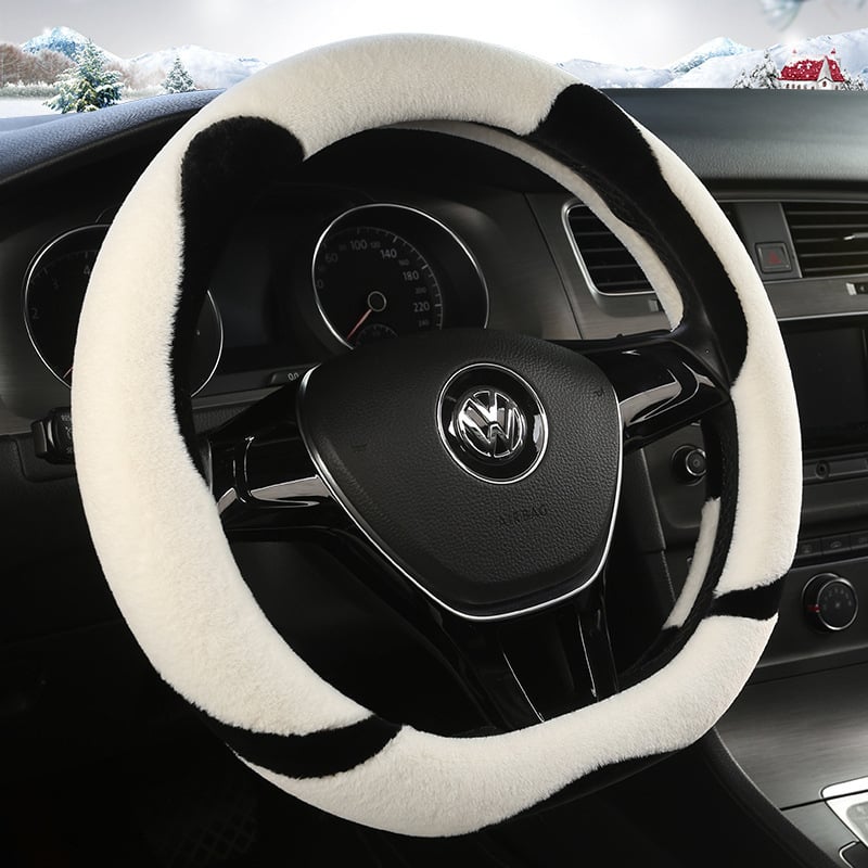 Калъф за волан с дизайн Panda, плюшена материя, универсална за всички сезони