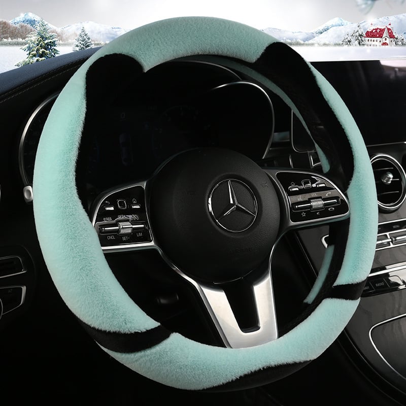 Калъф за волан с дизайн Panda, плюшена материя, универсална за всички сезони