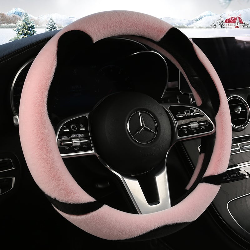 Калъф за волан с дизайн Panda, плюшена материя, универсална за всички сезони