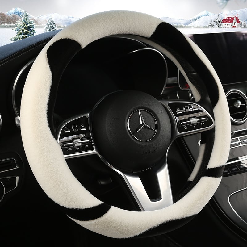 Калъф за волан с дизайн Panda, плюшена материя, универсална за всички сезони