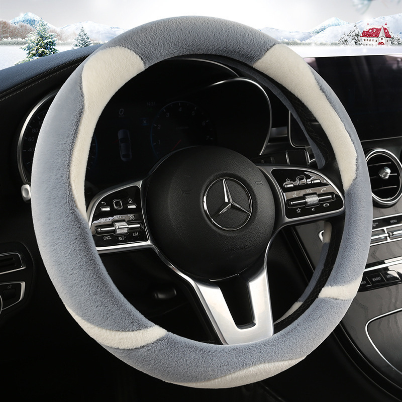 Калъф за волан с дизайн Panda, плюшена материя, универсална за всички сезони