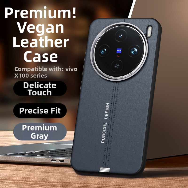 Vivo X200 Ultra tālruņa vāciņš ar ādas tekstūru un magnētisku piestiprināšanu (Materiāls: TPU + PU āda; Apstrāde: karstā presēšana; Saderība: Vivo X200 Ultra; Kritiena aizsardzība; Pret pirkstu nospiedumiem)