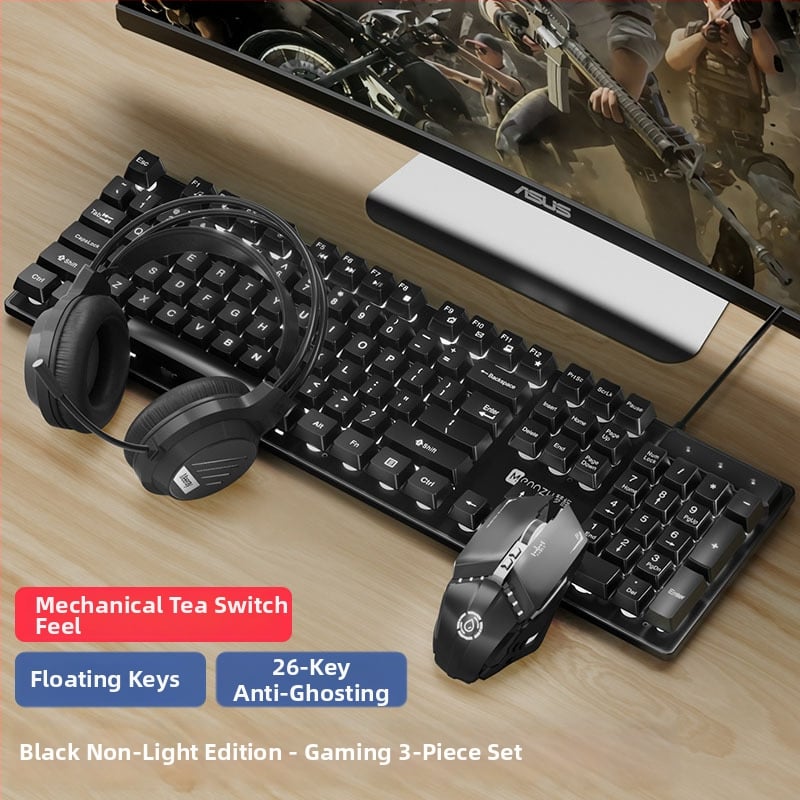 Set tipkovnice i miša s USB, 104 tipke, žični headset