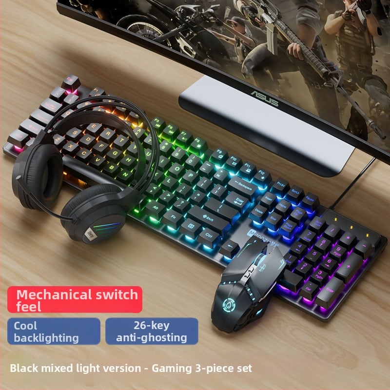 Set tipkovnice i miša s USB, 104 tipke, žični headset