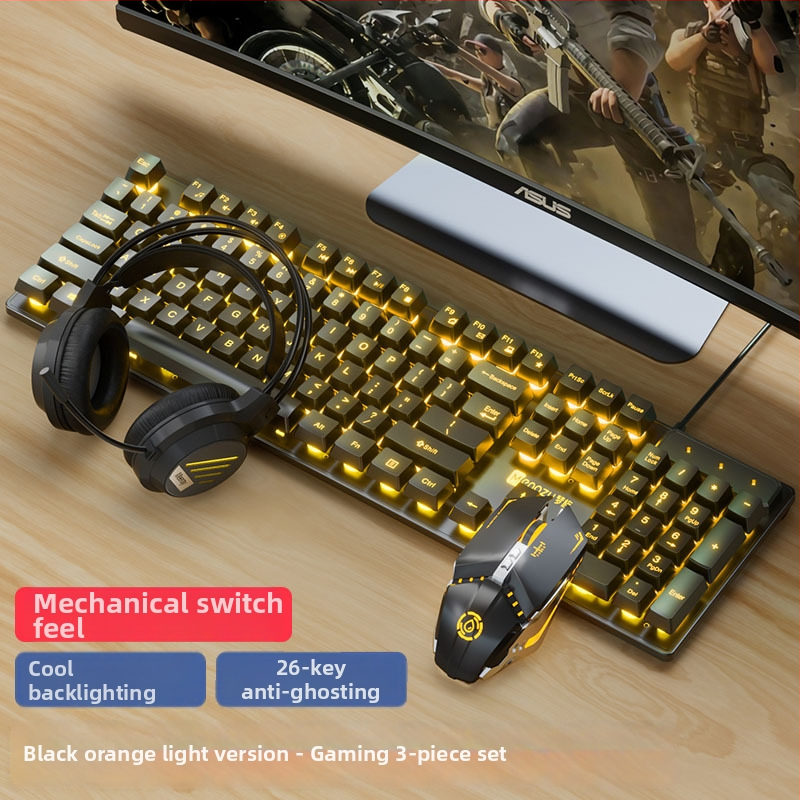 Set tipkovnice i miša s USB, 104 tipke, žični headset