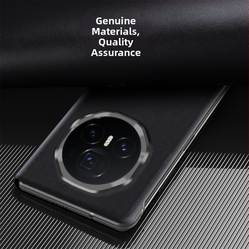 Honor MagicV3 tālruņa korpuss ar gudru logu no mākslīgās ādas, biznesa/holster stils, statīvs, pret kritienu, pret pirkstu nospiedumiem