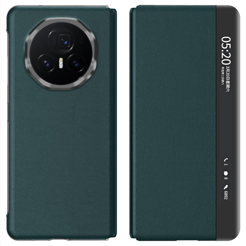 Honor MagicV3 tālruņa korpuss ar gudru logu no mākslīgās ādas, biznesa/holster stils, statīvs, pret kritienu, pret pirkstu nospiedumiem