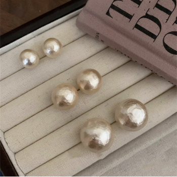 GUSHI auskari ar kokvilnas pērļām, ģeometrisks dizains, vintage stils, elektroplatinga pārklājums