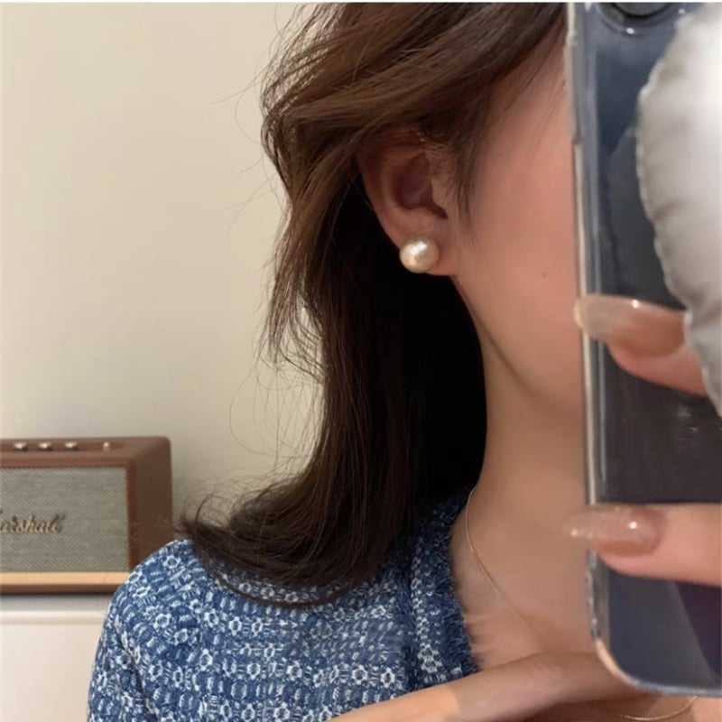 GUSHI auskari ar kokvilnas pērļām, ģeometrisks dizains, vintage stils, elektroplatinga pārklājums