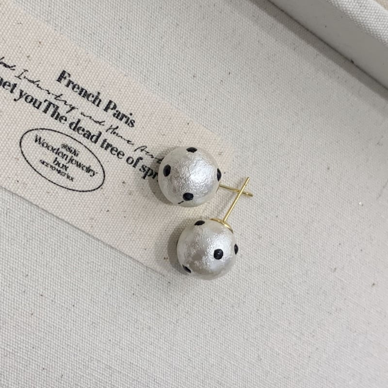 GUSHI auskari ar kokvilnas pērļām, ģeometrisks dizains, vintage stils, elektroplatinga pārklājums