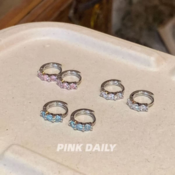 Обеци от титаново стомано с цирконова вставка, елегантен стил, електропокритие (Материал: титаново стомано; Вставка: циркон; Стил: елегантен; Технология: електропокритие)