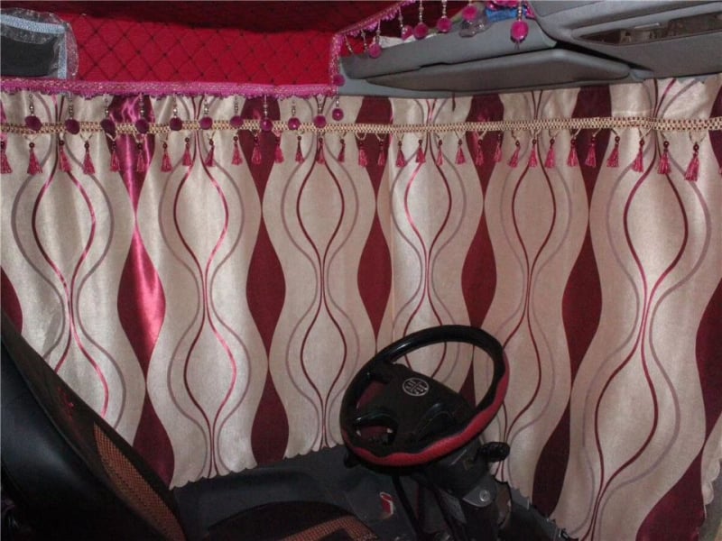 Jingjie завеса за кабина на камиона, плътна непрозрачна материя, висящ монтаж, универсална за камиони