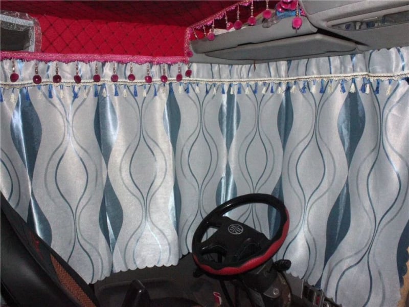 Jingjie завеса за кабина на камиона, плътна непрозрачна материя, висящ монтаж, универсална за камиони