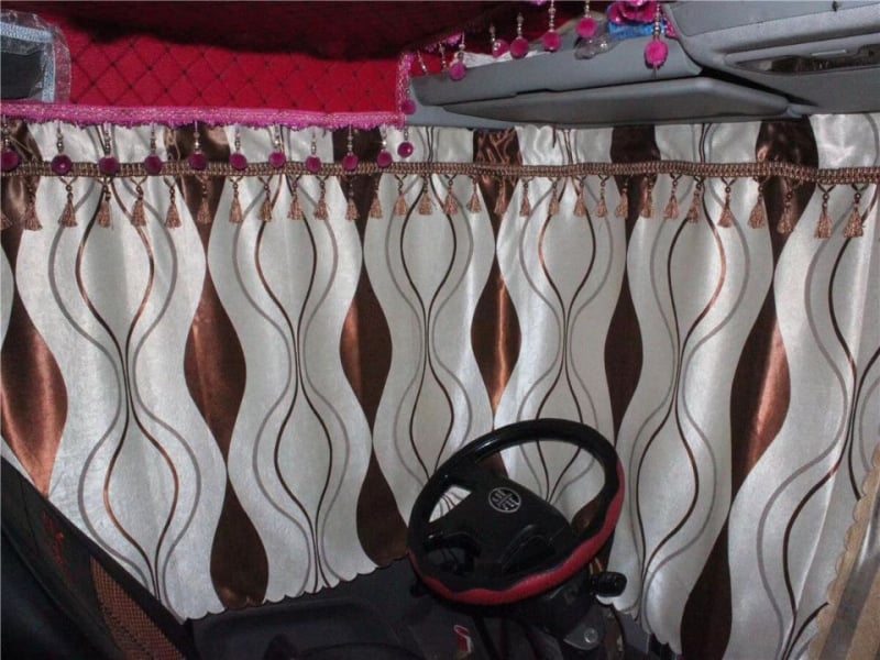 Jingjie завеса за кабина на камиона, плътна непрозрачна материя, висящ монтаж, универсална за камиони