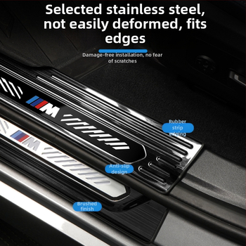 Ανοξείδωτες λωρίδες πορτών για BMW X3 με πεντάλ καλωσορίματος και προστατευτικό πιάτο πορτμπαγκάζ