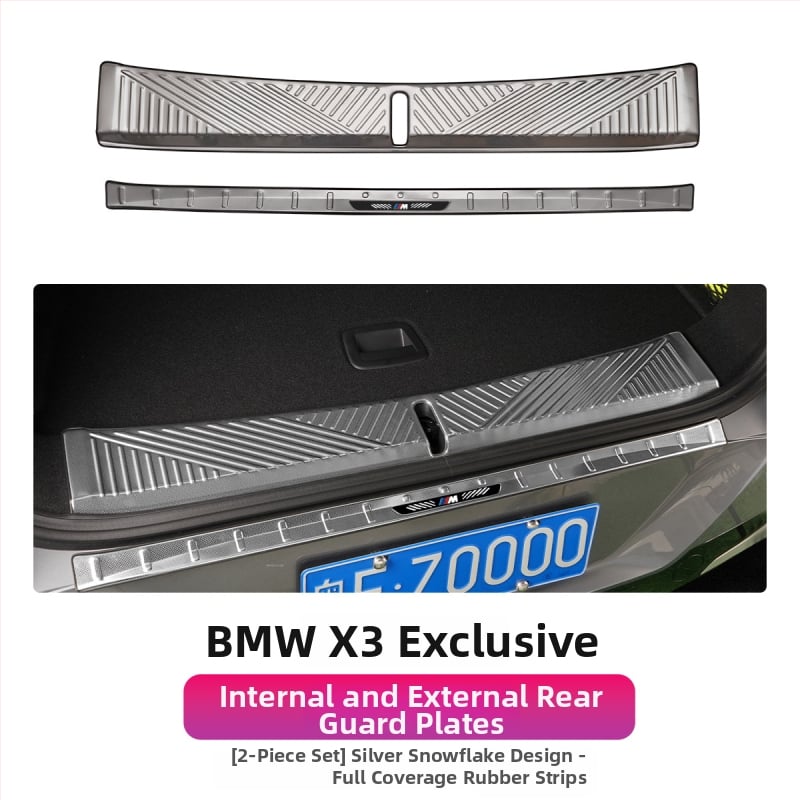Ανοξείδωτες λωρίδες πορτών για BMW X3 με πεντάλ καλωσορίματος και προστατευτικό πιάτο πορτμπαγκάζ