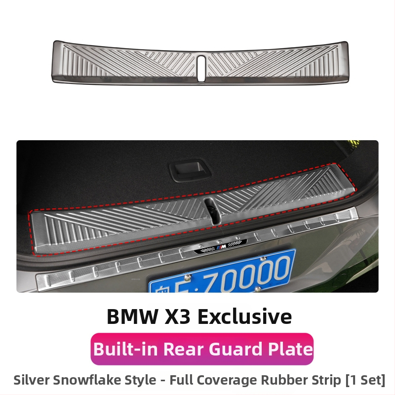 Ανοξείδωτες λωρίδες πορτών για BMW X3 με πεντάλ καλωσορίματος και προστατευτικό πιάτο πορτμπαγκάζ