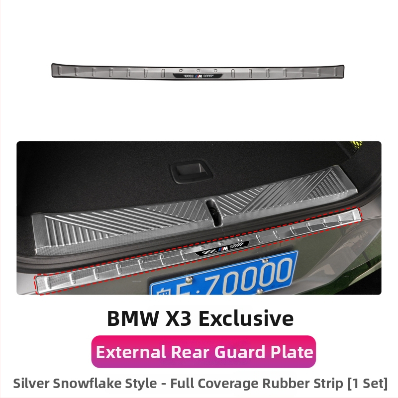 Ανοξείδωτες λωρίδες πορτών για BMW X3 με πεντάλ καλωσορίματος και προστατευτικό πιάτο πορτμπαγκάζ