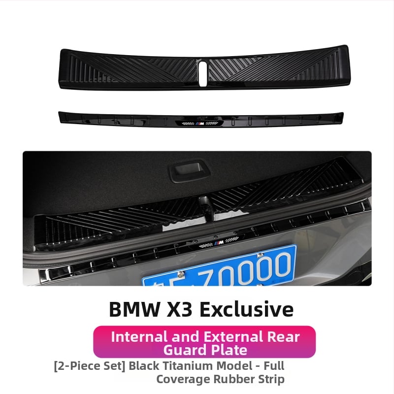 Ανοξείδωτες λωρίδες πορτών για BMW X3 με πεντάλ καλωσορίματος και προστατευτικό πιάτο πορτμπαγκάζ