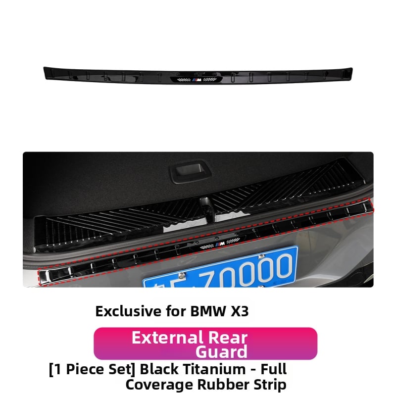 Ανοξείδωτες λωρίδες πορτών για BMW X3 με πεντάλ καλωσορίματος και προστατευτικό πιάτο πορτμπαγκάζ