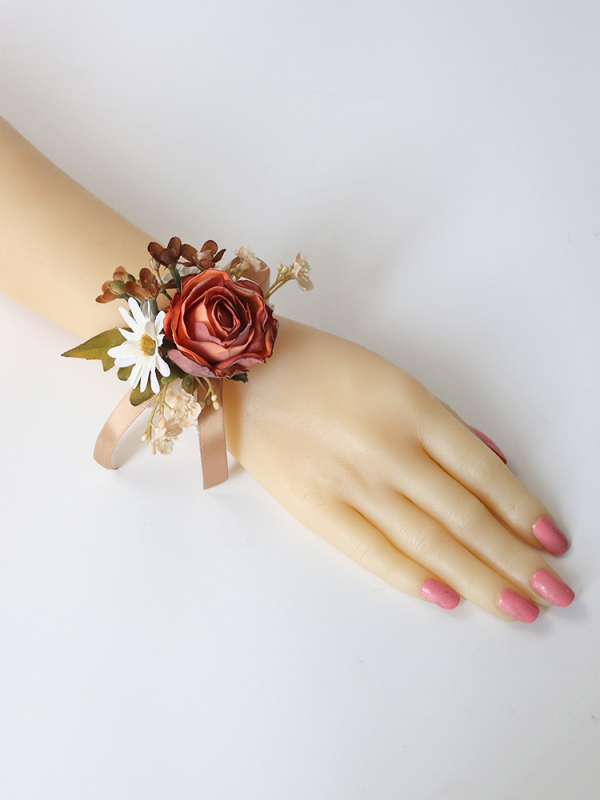 Csuklóra illeszthető corsage – kínai stílusú rózsa, menyasszony és koszorúslány számára, ajándék osztálytársnak, karácsony, költözés