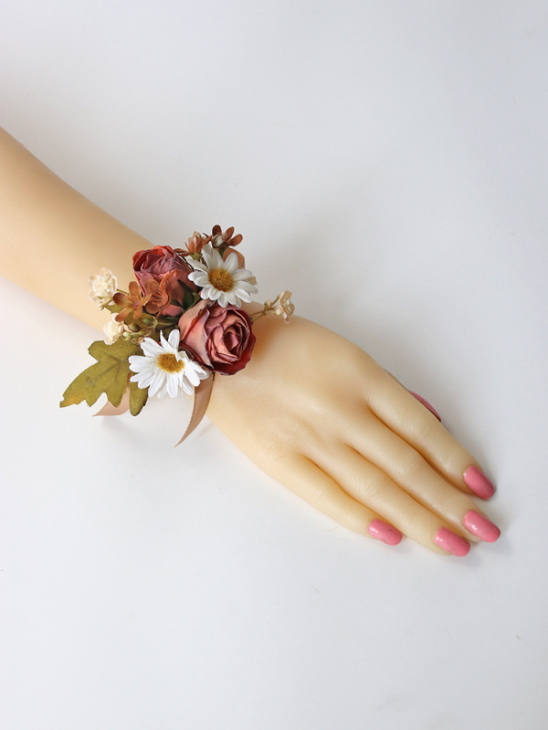 Csuklóra illeszthető corsage – kínai stílusú rózsa, menyasszony és koszorúslány számára, ajándék osztálytársnak, karácsony, költözés