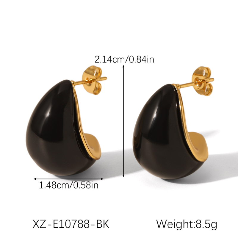 Обици от неръждаема стомана с естествени камъни: тигрово око и туркуза, геометричен дизайн, INS стил