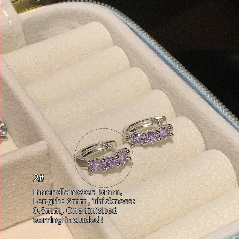 Titano plieno auskarai su cirkoniais, tiesus žiedas, geometrinis dizainas, unisex