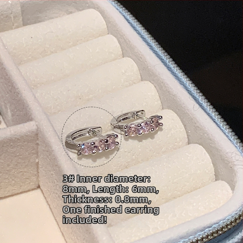 Titano plieno auskarai su cirkoniais, tiesus žiedas, geometrinis dizainas, unisex