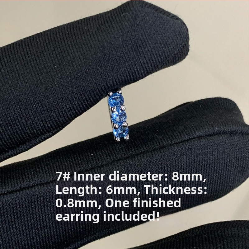 Titano plieno auskarai su cirkoniais, tiesus žiedas, geometrinis dizainas, unisex