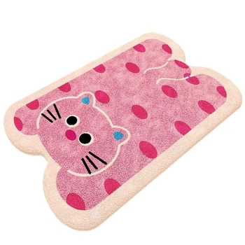 Covoraș de baie din pluș gros, absorbant, imitatie de cașmir, țesut prin mașină, formă extraterestră, model: dungi