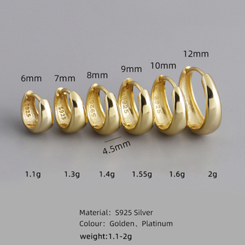 Nothing 925 стерлингово сребро геометрични широки обици, Seiko изработка