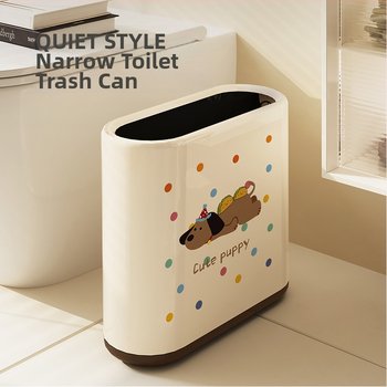 Ovalus vonios kambario šiukšlių dėklas, animacinio filmo dizainas, 12 L talpa, be dangčio, iš popieriaus