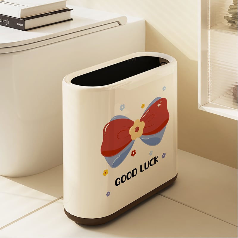 Ovalus vonios kambario šiukšlių dėklas, animacinio filmo dizainas, 12 L talpa, be dangčio, iš popieriaus