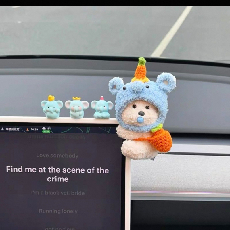 Автомобилен интериорен аксесоар, плюшена анимационна кукла за декорация и съхранение в колата