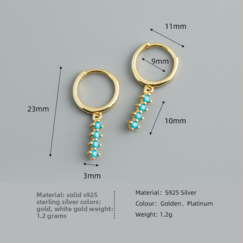 Овеци S925 стерлингово сребро с кръгъл геометричен дизайн и цирконии за жени