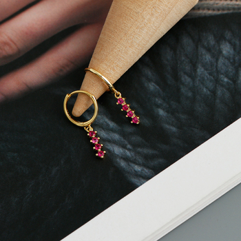 Овеци S925 стерлингово сребро с кръгъл геометричен дизайн и цирконии за жени