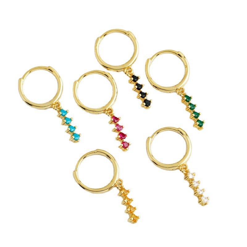 Овеци S925 стерлингово сребро с кръгъл геометричен дизайн и цирконии за жени